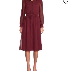 ❤️ NWT Saks 5th Avenue Wine Midi Dress